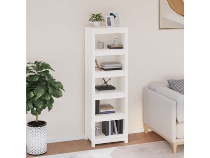 VidaXL Knižnica biela 50x35x154 cm masívna borovica