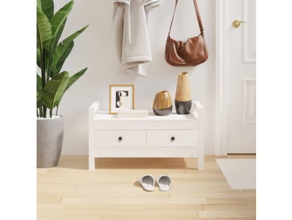 vidaXL Lavica do predsiene biela 80x40x43 cm masívna borovica
