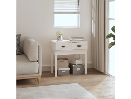 vidaXL Konzolový stolík biely 76,5x40x75 cm masívne borovicové drevo