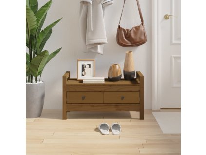 vidaXL Lavica do predsiene medovohnedá 80x40x43 cm masívna borovica