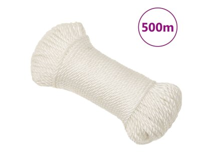 vidaXL Pracovné lano biele 6 mm 500 m polypropylén