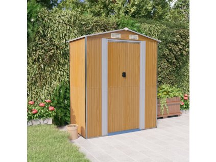 vidaXL Záhradná kôlňa bledohnedá 192x108x223 cm pozinkovaná oceľ