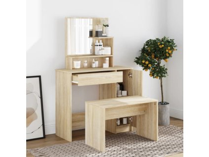 vidaXL Sada toaletného stolíka dub sonoma 86,5x35x136 cm