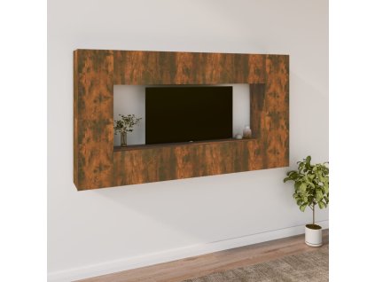 vidaXL 8-dielna súprava TV skriniek dymový dub spracované drevo