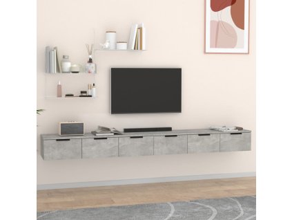 vidaXL Nástenné skrinky 2 ks betónovosivé 102x30x20cm spracované drevo