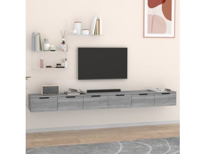 vidaXL Nástenné skrinky 2 ks sivé sonoma 102x30x20 cm spracované drevo