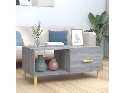 vidaXL Konferenčný stolík sivý sonoma 89,4x50x40 cm spracované drevo