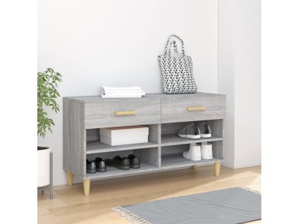 vidaXL Botník sivý dub sonoma 102x35x55 cm spracované drevo