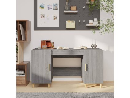 vidaXL Stôl sivý dub sonoma 140x50x75 cm spracované drevo