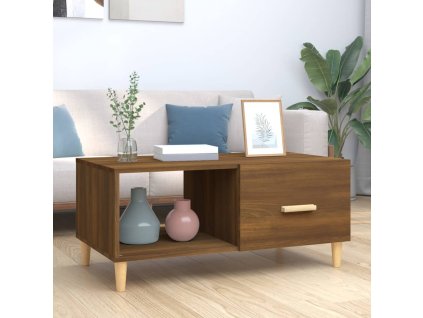 vidaXL Konferenčný stolík hnedý dub 89,5x50x40 cm spracované drevo