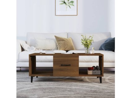 vidaXL Konferenčný stolík hnedý dub 102x50x40 cm spracované drevo