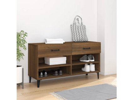 vidaXL Botník hnedý dub 102x35x55 cm spracované drevo