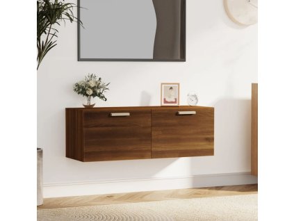 vidaXL Nástenná skrinka, hnedý dub 100x36,5x35 cm, kompozitné drevo