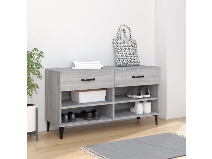 vidaXL Botník sivý dub sonoma 102x35x55 cm spracované drevo