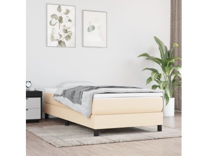 vidaXL Matrac s taštičkovými pružinami krémový 90x190x20 cm látka