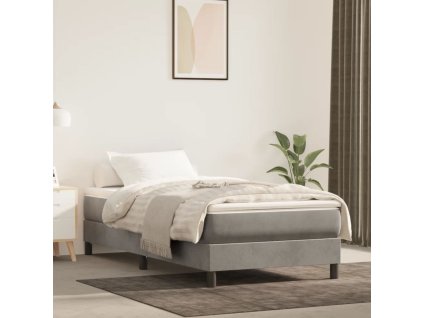 vidaXL Matrac s taštičkovými pružinami bledosivý 80x200x20 cm zamat