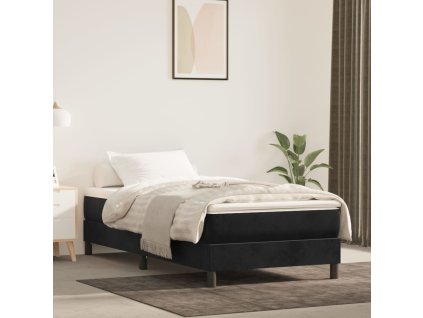 vidaXL Matrac s taštičkovými pružinami čierny 90x190x20 cm zamat
