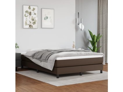 vidaXL Matrac s taštičkovými pružinami hnedý 140x190x20 cm umelá koža