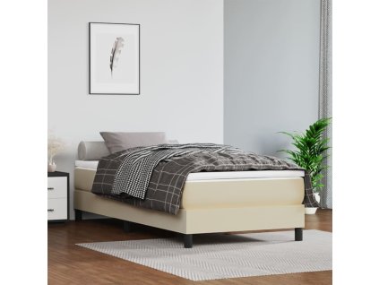 vidaXL Matrac s taštičkovými pružinami krémový 100x200x20cm umelá koža