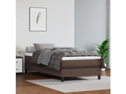 vidaXL Matrac s taštičkovými pružinami hnedý 90x200x20 cm umelá koža
