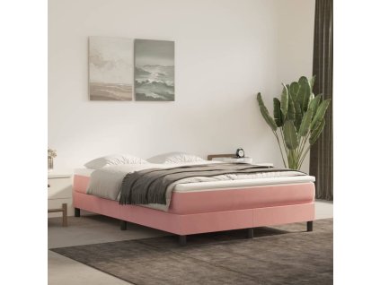 vidaXL Matrac s taštičkovými pružinami ružový 140x190x20 cm zamat