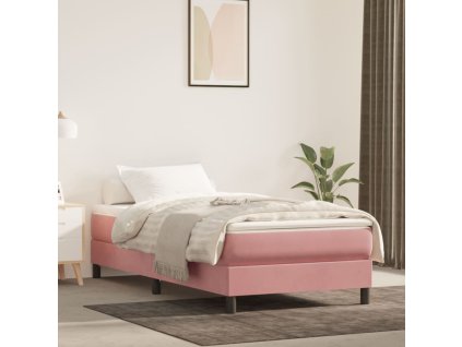 vidaXL Matrac s taštičkovými pružinami ružový 90x200x20 cm zamat