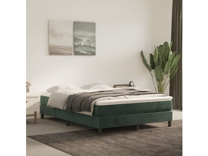 vidaXL Matrac s taštičkovými pružinami tmavozelený 140x190x20 cm zamat
