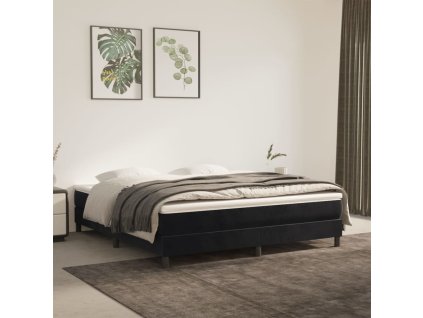 vidaXL Matrac s taštičkovými pružinami čierny 180x200x20 cm zamat