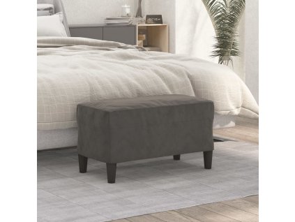 vidaXL Lavička tmavosivá 70x35x41 cm zamat