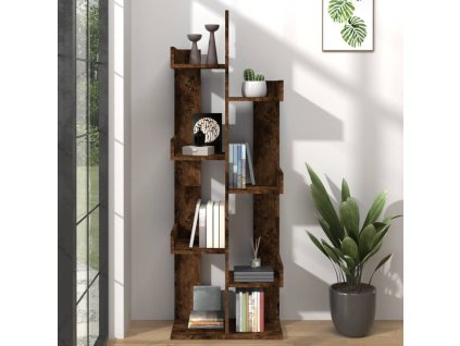 vidaXL Knižnica 48x25,5x140 cm dymový dub spracované drevo