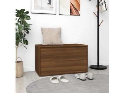 vidaXL Lavica do chodby 80x40x45 cm hnedý dub spracované drevo