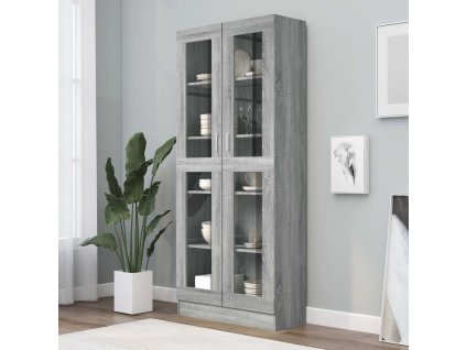 vidaXL Vitrína sivý dub sonoma 82,5x30,5x185,5 cm spracované drevo