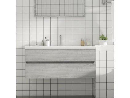 vidaXL Umývadlová skrinka sivá sonoma 100x38,5x45 cm spracované drevo
