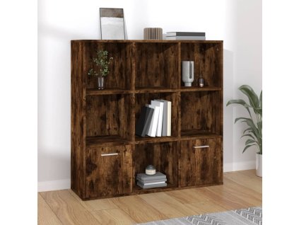 vidaXL Knižnica tmavý dub 98x30x98 cm