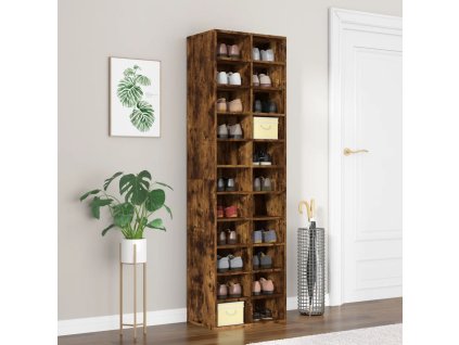 vidaXL Botník dymový dub 54x34x183 cm spracované drevo
