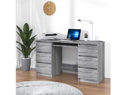 vidaXL Písací stôl sivý dub sonoma 140x50x77 cm spracované drevo