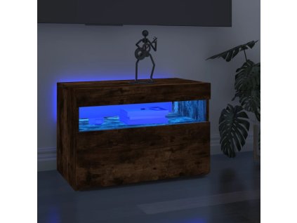 vidaXL TV skrinka s LED, tmavý dub 60x35x40 cm