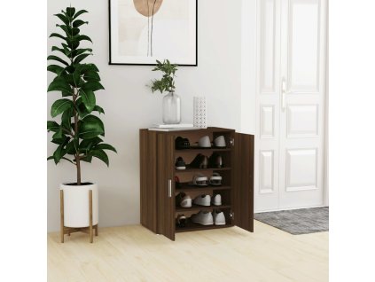 vidaXL Botník hnedý dub 60x35x70 cm spracované drevo