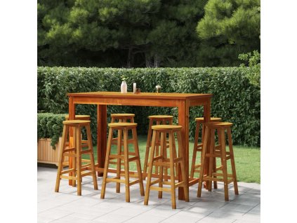 vidaXL 9-dielna záhradná barová súprava akáciový masív