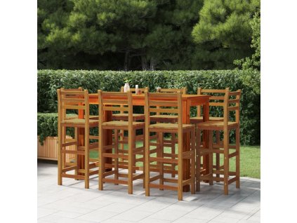 vidaXL 9-dielna záhradná barová súprava akáciový masív