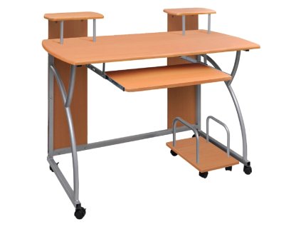 vidaXL Počítačový stôl hnedý 110x52x88,5 cm spracované drevo
