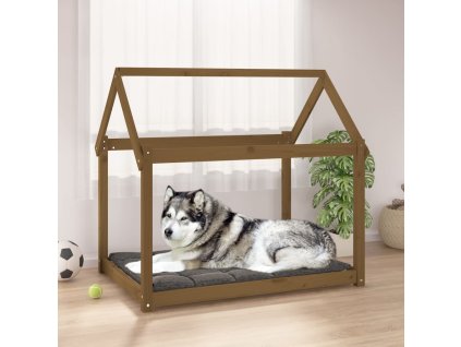 vidaXL Posteľ pre psa medovohnedá 111x80x100 cm borovicový masív