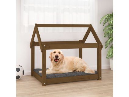 vidaXL Posteľ pre psa medová 81x60x70 cm borovicový masív