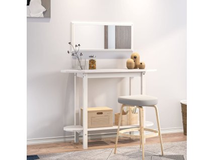 vidaXL Konzolový stolík biely 110x40x80 cm masívne borovicové drevo