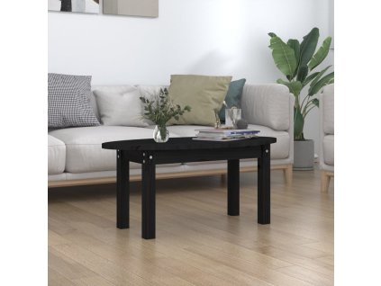 vidaXL Konferenčný stolík čierny 80x40x35 cm borovicový masív