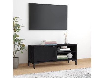 vidaXL TV skrinka čierna 90x30x40 cm masívna borovica