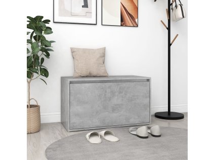 vidaXL Lavica do chodby 80x40x45 cm, betónovo sivá, kompozitné drevo