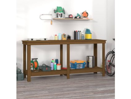 vidaXL Pracovná lavica medová 180x50x80 cm masívna borovica