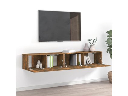 vidaXL 2-dielna súprava TV skriniek dymový dub spracované drevo