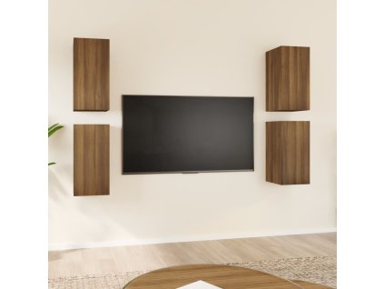 vidaXL TV skrinky 4 ks hnedý dub 30,5x30x60 cm spracované drevo